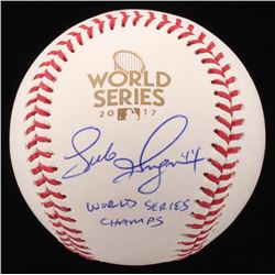 Luke Gregerson Signed 2017 World Series Logo Baseball Inscribed "World Series Champs" (JSA COA)