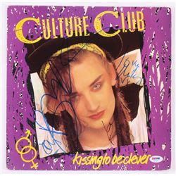 Culture Club "Kissing to Be Clever" Vinyl Record Album Cover Signed by (4) With Boy George, Roy Hay,