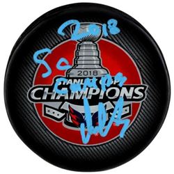 Alexander Ovechkin Signed 2018 Stanley Cup Champions Logo Hockey Puck Inscribed "2018 SC Champs" (Fa