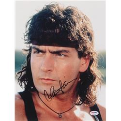 Charlie Sheen Signed "Hotshots" 11x14 Photo (PSA COA)