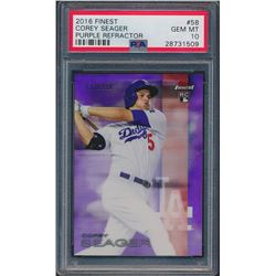 2016 Finest Purple Refractors #58 Corey Seager (PSA 10)