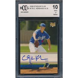2008 Stadium Club #176 Clayton Kershaw AU B (BCCG 10)