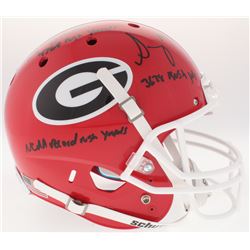 Nick Chubb  Sony Michel Signed Georgia Bulldogs Full-Size Helmet Inscribed "3638 Rush Yds", "4769 Ru