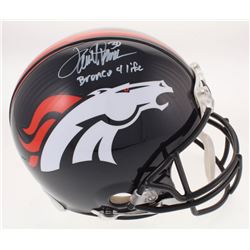 Terrell Davis Signed Denver Broncos Full-Size Authentic On-Field Helmet Inscribed "Bronco 4 Life" (R