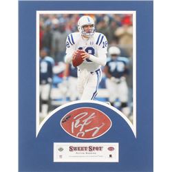 Peyton Manning Signed Indianapols Colts 11x14 Custom Framed Leather Football Cut (UDA COA)