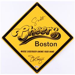 George Wendt  John Ratzenberger Signed "Cheers" 12x12 Street Sign (Beckett COA)