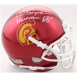 O.J. Simpson Signed USC Trojans Chrome Mini Helmet Inscribed "Heisman 68'" (JSA COA)