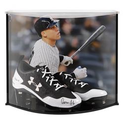 Aaron Judge Signed Under Armor Cleats with Custom Acrylic Curve Display Case (Fanatics Hologram)