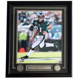 Carson Wentz Signed Philadelphia Eagles 22x27 Custom Framed Photo (Fanatics Hologram)