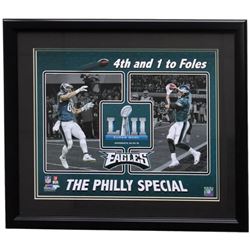 Trey Burton  Nick Foles Philadelphia Eagles Superbowl LII 22x27 Custom Framed Photo Display