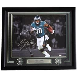 Corey Clement Signed Philadelphia Eagles 22x27 Custom Framed Photo Display (JSA COA)