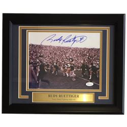 Rudy Ruettiger Signed Notre Dame Fighting Irish 11x14 Custom Framed Photo Display (JSA COA)