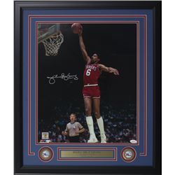 Julius Erving Signed Philadelphia 76ers 22x27 Custom Framed Photo Display (JSA COA)