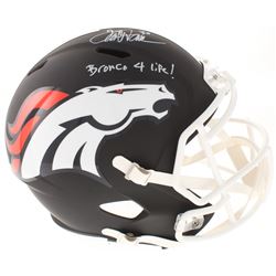 Terrell Davis Signed Denver Broncos Full-Size Matte Black Speed Helmet Inscribed "Bronco 4 Life!" (R