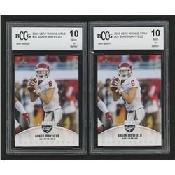 Lot of (2) 2018 Leaf Rookie Star #01 Baker Mayfield (BCCG 10)