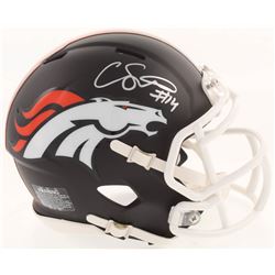 Courtland Sutton Signed Denver Broncos Black Matte Mini Speed Helmet (JSA COA)