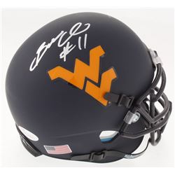 Bruce Irvin Signed West Virginia Mountaineers Matte Blue Mini Helmet (JSA COA)