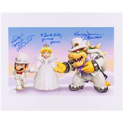 Samantha Kelly, Kenny James  Charles Martinet Signed "Super Mario Odyssey" 11x17 Photo Inscribed "Wo