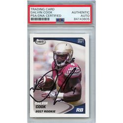 Dalvin Cook Signed 2017 SAGE HIT Premier Draft #74 (PSA Encapsulated)