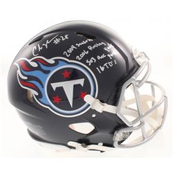 Chris Johnson Signed Tennessee Titans Full-Size Authentic On-Field Speed Helmet with Multiple Inscri