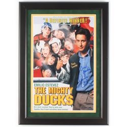Emilio Estevez Signed "The Mighty Ducks" 16x22 Custom Framed Poster Inscribed "Coach Bombay" (Schwar