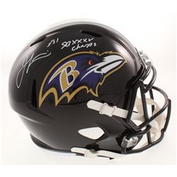 Jamal Lewis Signed Baltimore Ravens Full-Size Speed Helmet Inscribed "SB XXXV Champs" (Beckett COA)