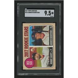 2017 Topps Heritage #314A Robby Scott RC / Andrew Benintendi RC (SGC 9.5)