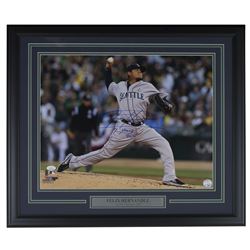 Felix Hernandez Signed Seattle Mariners 22x27 Custom Framed Photo Display Inscribed "CY Young 2010" 