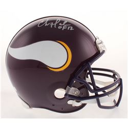 Chris Doleman Signed Minnesota Vikings Throwback Full-Size Authentic On-Field Helmet Inscribed "HOF 