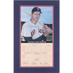 Ted Williams Signed LE Boston Red Sox 14x22 Custom Matted Print Display with Career Stat Card (Becke