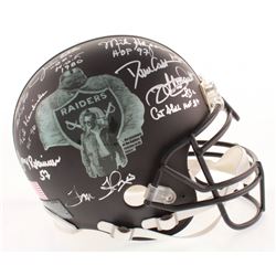 Oakland Raiders "Greats" Full-Size Authentic Matte Black On-Field Helmet Signed By (21) With Jim Ott