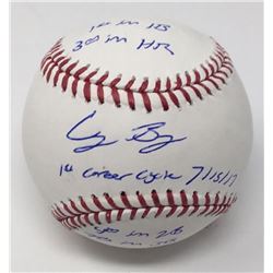 Cody Bellinger Signed LE OML Baseball with (5) Career Stat Inscriptions (MLB Hologram  Fanatics Holo
