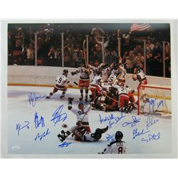 1980 Team USA "Miracle on Ice" 16x20 Photo Team-Signed by (15) with Jim Craig, Mike Eruzione, Craig 