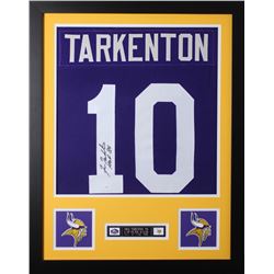 Fran Tarkenton Signed 24x30 Custom Framed Jersey Inscribed "HOF 86" (JSA COA)