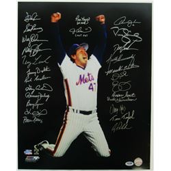 1986 New York Mets 16x20 Photo Team-Signed by (26) with Mookie Wilson, Gary Carter, Davey Johnson, D