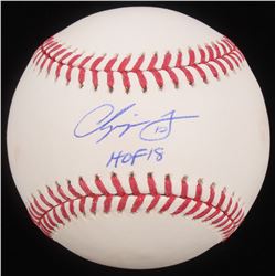 Chipper Jones Signed OML Baseball Inscribed "HOF 18" (Beckett COA)