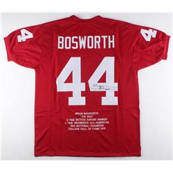 Brian Bosworth Signed Career Highlight Stat Jersey (JSA COA)