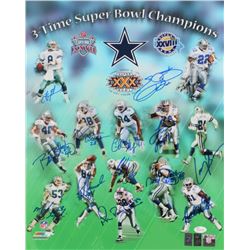 Dallas Cowboys 3-Time Super Bowl Champions 16x20 Photo Signed by (13) with Emmitt Smith, Charles Hal