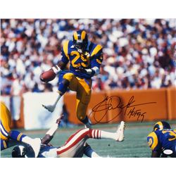 Eric Dickerson Signed Los Angeles Rams 16x20 Photo Inscribed "HOF 99" (JSA COA)