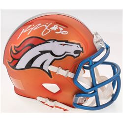 Phillip Lindsay Signed Denver Broncos Blaze Speed Mini Helmet (JSA COA)