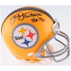 Jack Lambert Signed Pittsburgh Steelers Mini-Helmet Inscribed "HOF 90" (JSA COA)