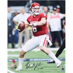 Baker Mayfield Signed Oklahoma Sooners 16x20 Photo Inscribed " '17 HT" (Beckett COA)