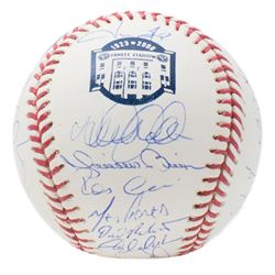 2008  New York Yankees "Yankee Stadium" Logo OML Baseball Team-Signed by (29) with Derek Jeter, Mike