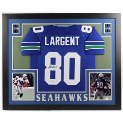 Steve Largent Signed 35x43 Custom Framed Jersey (Beckett COA)