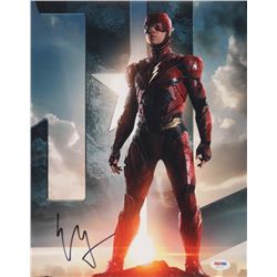 Ezra Miller Signed "Justice League" 11x14 Photo (PSA COA)