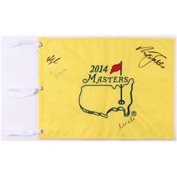 Fred Couples, Nick Frado, Angel Cabrera,  Mike Weir Signed 2014 Masters Golf Pin Flag (Beckett LOA)