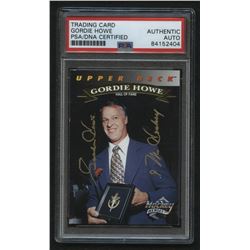 Gordie Howe Signed 1992-93 Upper Deck Gordie Howe Heroes #24 Hall of Fame Inscribed "Mr. Hockey" (PS