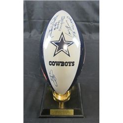 Dallas Cowboys Danbury Mint Super Bowl Porcelain Football Trophy Signed by (4) with Emmitt Smith, Tr