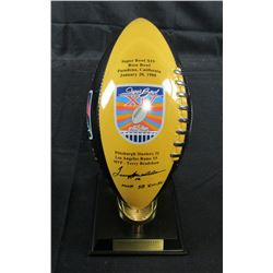 Terry Bradshaw (Twice Signed), Franco Harris,  Lynn Swann Signed Pittsburgh Steelers Danbury Mint Su