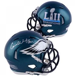 Carson Wentz Signed Philadelphia Eagles Super Bowl LII Speed Mini Helmet Inscribed "AO1" (Fanatics H